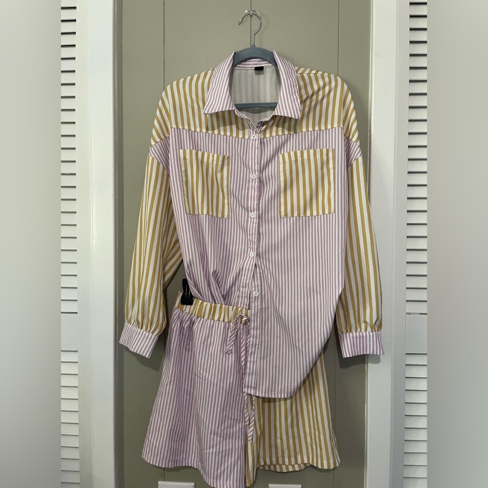 2 piece button down set